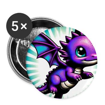 dragon - Buttons large 2.2''/56 mm (5-pack) - white - Front