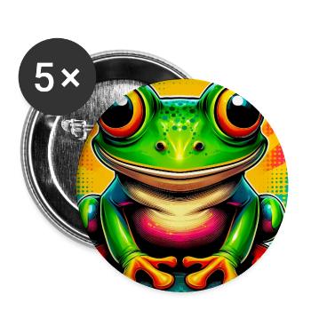 frog - Buttons large 2.2''/56 mm (5-pack) - white - Front