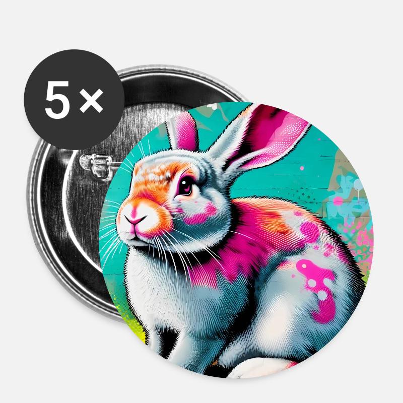rabbit - Buttons large 2.2''/56 mm (5-pack) - white