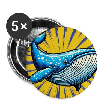 whale - Buttons large 2.2''/56 mm (5-pack) - white - Front