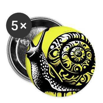 Schnecke - Buttons groß 56 mm (5er Pack) - Weiß - Vorne