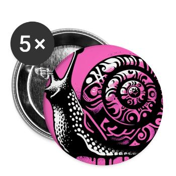 Escargot - Lot de 5 grands badges (56 mm) - blanc - Devant