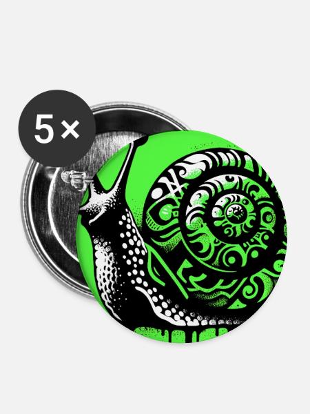 Schnecke - Buttons groß 56 mm (5er Pack) - Weiß
