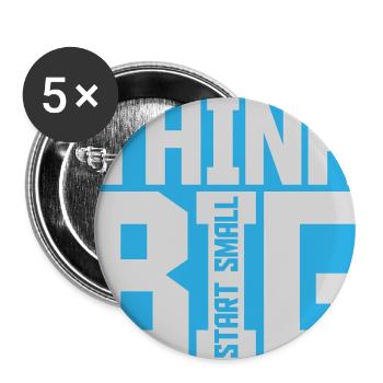 Think Big Start Small Motivation Mindset Wachstum  - Buttons groß 56 mm (5er Pack) - Weiß - Vorne