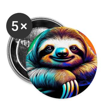paresse - Lot de 5 grands badges (56 mm) - blanc - Devant