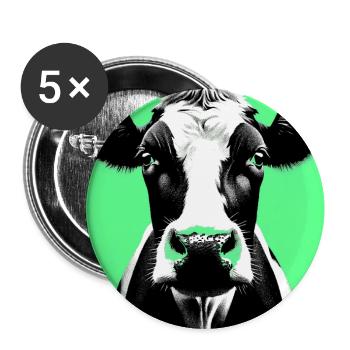 cow - Buttons large 2.2''/56 mm (5-pack) - white - Front