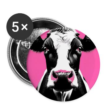 cow - Buttons large 2.2''/56 mm (5-pack) - white - Front