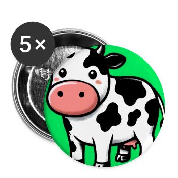 cow - Buttons large 2.2''/56 mm (5-pack) - white - Front