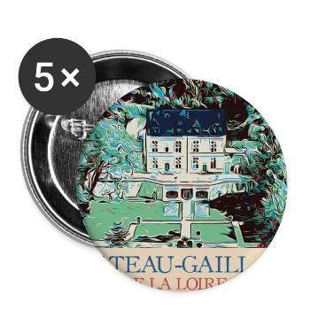 Illustration Château-Gaillard, Loire Valley - Buttons large 2.2''/56 mm (5-pack) - white - Front
