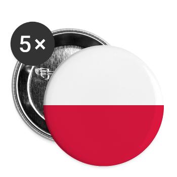 Polen - Buttons groß 56 mm (5er Pack) - Weiß - Vorne