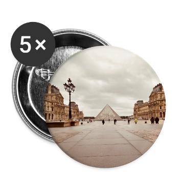 Louvre Pyramid in the Square - Buttons large 2.2''/56 mm (5-pack) - white - Front