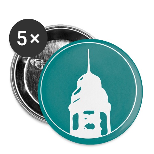 Logo mit farbigem Hintergrund - Buttons groß 56 mm (5er Pack)