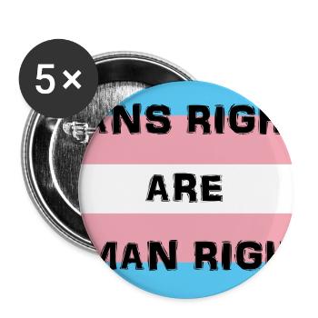 Transgender-Flagge Menschenrechte T-Shirt Design - Buttons groß 56 mm (5er Pack) - Weiß - Vorne