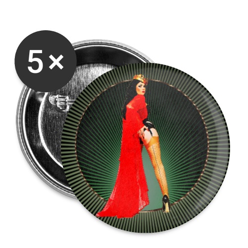 sexy pinup Xarah as 50s burlesque queen comic - Buttons large 2.2''/56 mm (5-pack)