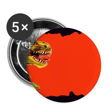 T-Rex Dinosaur | customizable - Buttons large 2.2''/56 mm (5-pack) - white - Front
