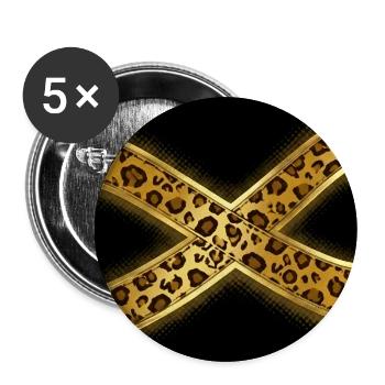 Golden Leopard Infinity - Buttons large 2.2''/56 mm (5-pack) - white - Front