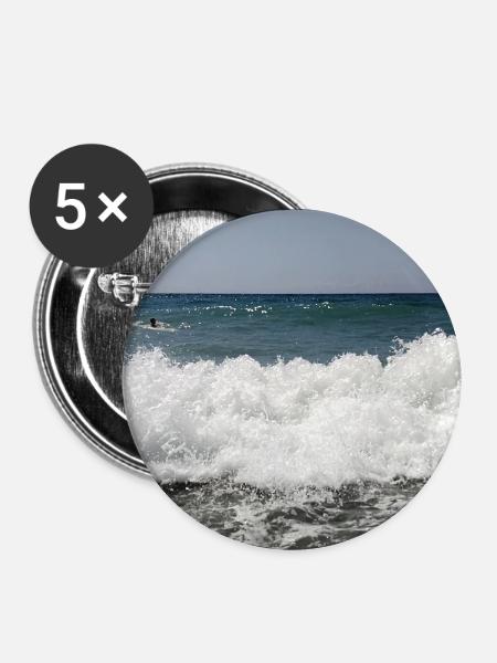 Sea Foam Wave - Buttons groß 56 mm (5er Pack) - Weiß