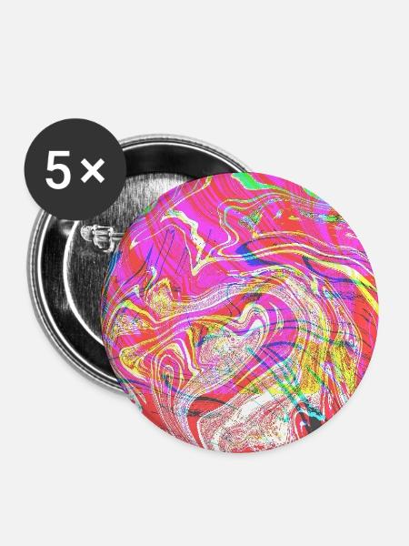 Farbrausch Wirbelkunst - Buttons groß 56 mm (5er Pack) - Weiß