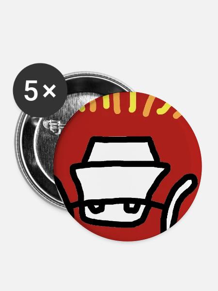 Auto-Figur Sonnenstrahlen - Buttons groß 56 mm (5er Pack) - Weiß