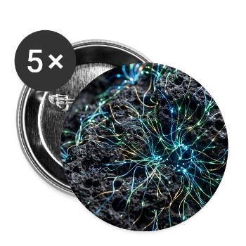 Macro shot of porous black volcanic rock with  - Buttons groß 56 mm (5er Pack) - Weiß - Vorne