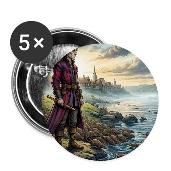 Hamelins verlorene Kinder Das Märchen des Rattenfängers - Buttons groß 56 mm (5er Pack) - Weiß - Vorne