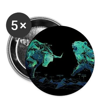 Geometrische Stierpaare im Neonlicht - Buttons groß 56 mm (5er Pack) - Weiß - Vorne