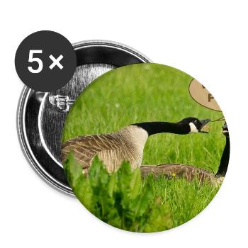 Gans - Wo ist mein Protein - Buttons groß 56 mm (5er Pack) - Weiß - Vorne
