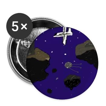 Raum - Buttons groß 56 mm (5er Pack) - Weiß - Vorne