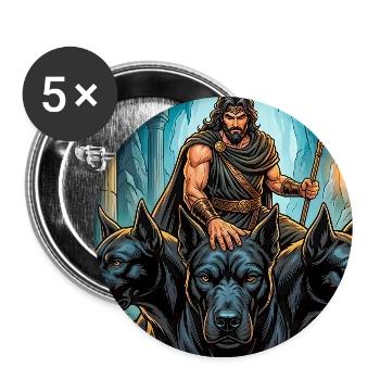 Hades erlaubt Herakles, Cerberus zu nehmen - Buttons groß 56 mm (5er Pack) - Weiß - Vorne