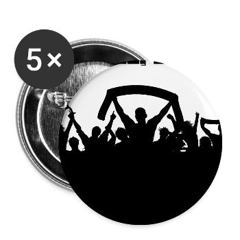 Fussball Fans Ultras - Buttons groß 56 mm (5er Pack) - Weiß - Vorne