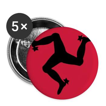 The Manx Triskelion, Emblem of the Isle of Man - Buttons large 2.2''/56 mm (5-pack) - white - Front