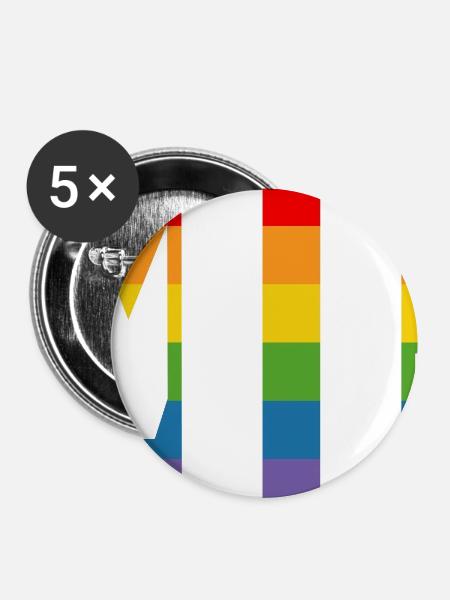 Rainbow shirt MR - Buttons groß 56 mm (5er Pack) - Weiß