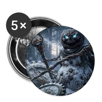 Gothic Pumpkin Snowman with Hourglasses and Clockw - Buttons groß 56 mm (5er Pack) - Weiß - Vorne