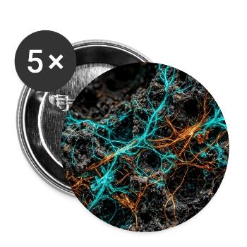 Bioluminescent Neural Network on Volcanic Stone - Buttons groß 56 mm (5er Pack) - Weiß - Vorne