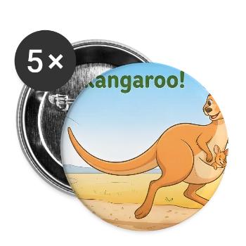 TOODLES KANGAROO - Buttons groß 56 mm (5er Pack) - Weiß - Vorne