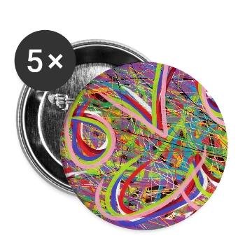 TENSERA LOVE - Neue Ära Farbexplosion - Buttons groß 56 mm (5er Pack) - Weiß - Vorne