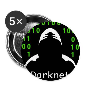 Darknet - Buttons groß 56 mm (5er Pack) - Weiß - Vorne