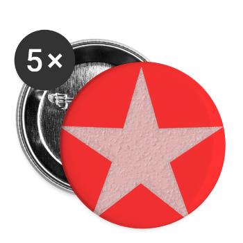 STERN. STERNE. STERN. FEST. JAHRESTAG. WEIHNACHTEN - Buttons groß 56 mm (5er Pack) - Weiß - Vorne