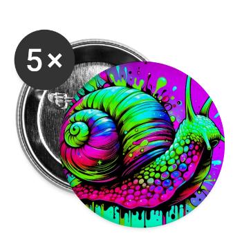 Schnecke - Buttons groß 56 mm (5er Pack) - Weiß - Vorne