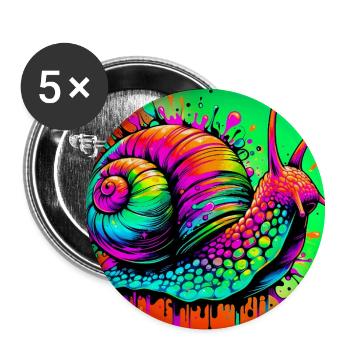 Snail - Buttons large 2.2''/56 mm (5-pack) - white - Front