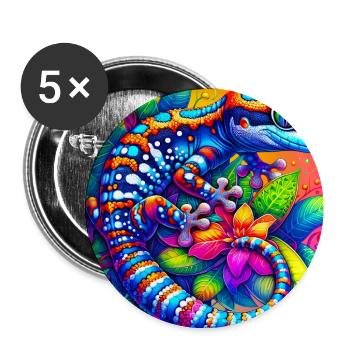 Gecko - Buttons groß 56 mm (5er Pack) - Weiß - Vorne
