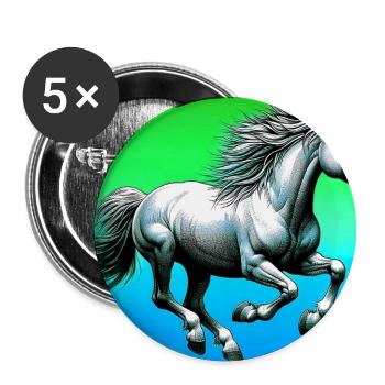 horse - Buttons large 2.2''/56 mm (5-pack) - white - Front