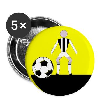 Yellow Field Fußball-Schiedsrichter - Buttons groß 56 mm (5er Pack) - Weiß - Vorne