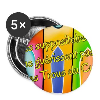 Suppo.FR - Lot de 5 grands badges (56 mm) - blanc - Devant