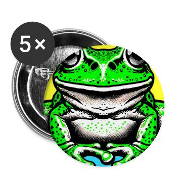Frosch - Buttons groß 56 mm (5er Pack) - Weiß - Vorne