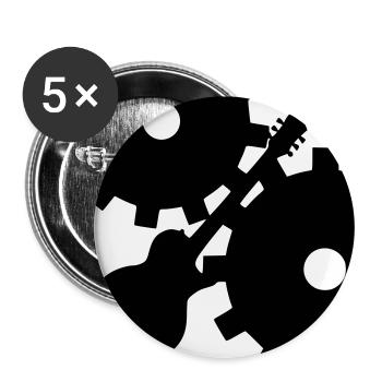 Rock against the Machine - Buttons groß 56 mm (5er Pack) - Weiß - Vorne
