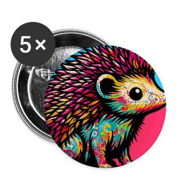 hedgehog - Buttons large 2.2''/56 mm (5-pack) - white - Front