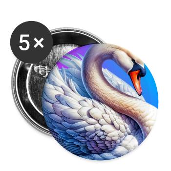 swan - Buttons large 2.2''/56 mm (5-pack) - white - Front