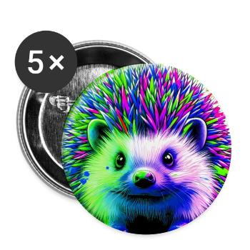 hedgehog - Buttons large 2.2''/56 mm (5-pack) - white - Front