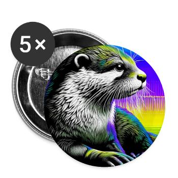 otter - Buttons large 2.2''/56 mm (5-pack) - white - Front
